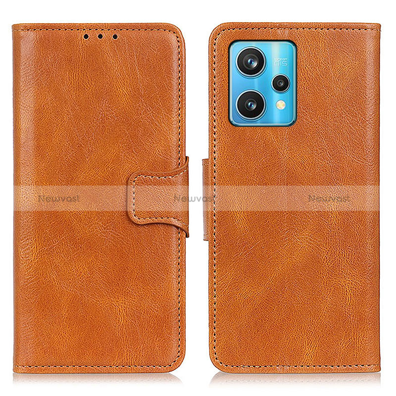 Leather Case Stands Flip Cover Holder M09L for Realme V25 5G Brown