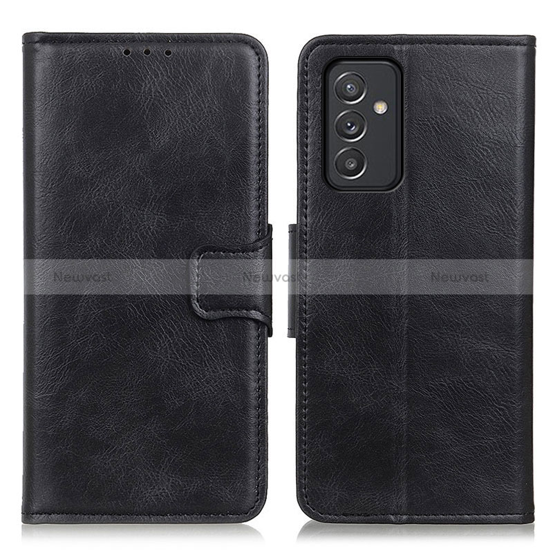 Leather Case Stands Flip Cover Holder M09L for Samsung Galaxy A15 4G Black