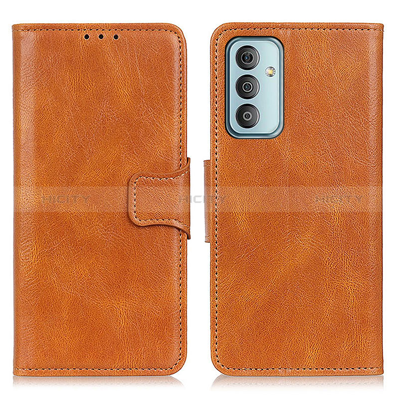 Leather Case Stands Flip Cover Holder M09L for Samsung Galaxy F23 5G Brown