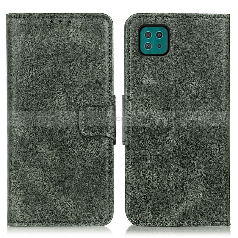 Leather Case Stands Flip Cover Holder M09L for Samsung Galaxy F42 5G Green