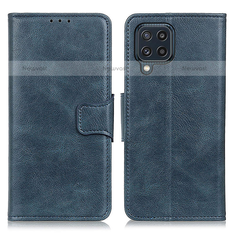 Leather Case Stands Flip Cover Holder M09L for Samsung Galaxy M32 4G Blue