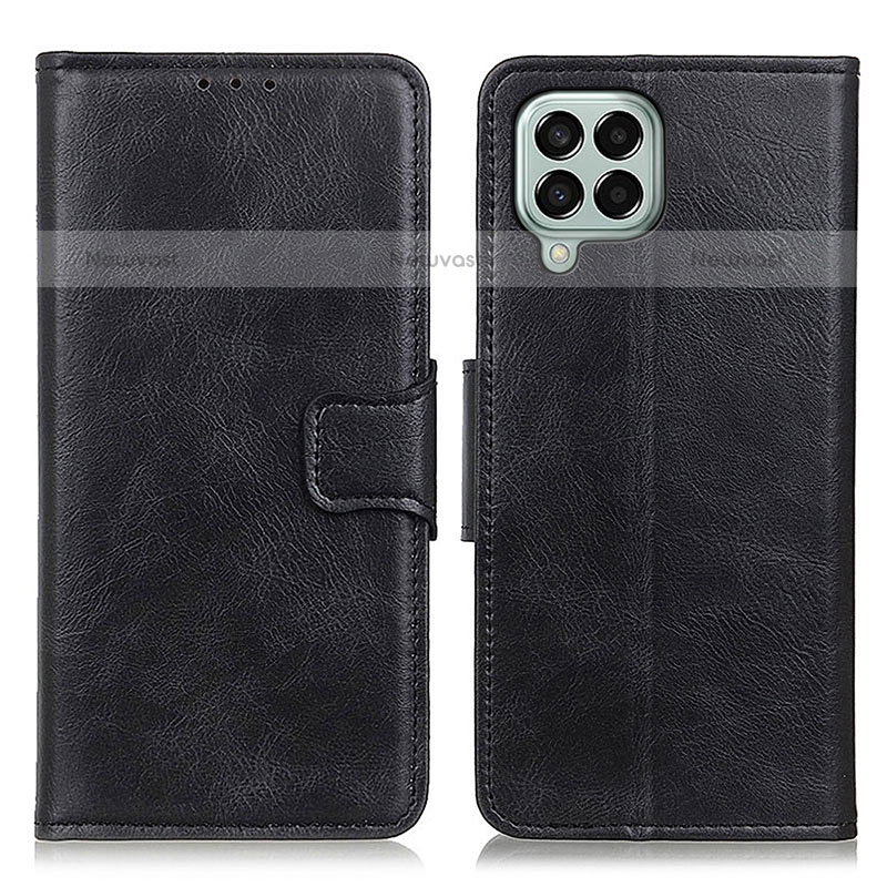 Leather Case Stands Flip Cover Holder M09L for Samsung Galaxy M33 5G Black