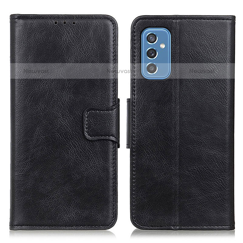 Leather Case Stands Flip Cover Holder M09L for Samsung Galaxy M52 5G Black