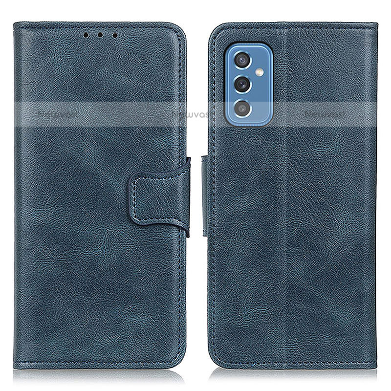 Leather Case Stands Flip Cover Holder M09L for Samsung Galaxy M52 5G Blue