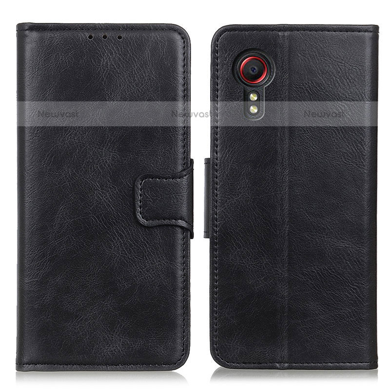 Leather Case Stands Flip Cover Holder M09L for Samsung Galaxy XCover 5 SM-G525F Black