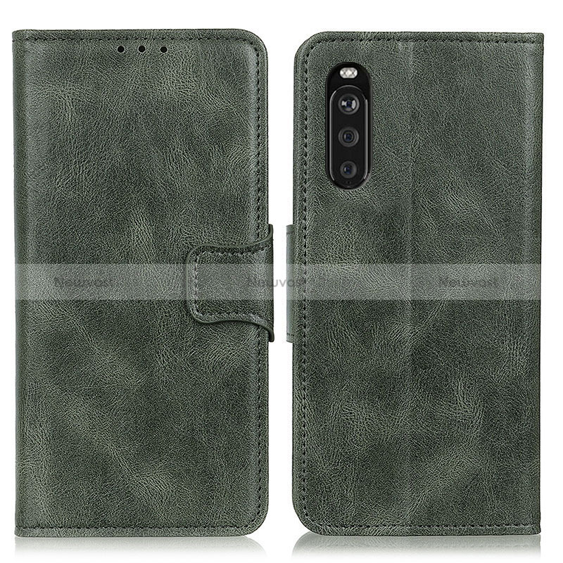 Leather Case Stands Flip Cover Holder M09L for Sony Xperia 10 III SO-52B Green