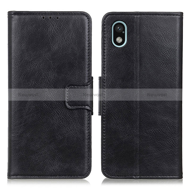 Leather Case Stands Flip Cover Holder M09L for Sony Xperia Ace III SOG08 Black