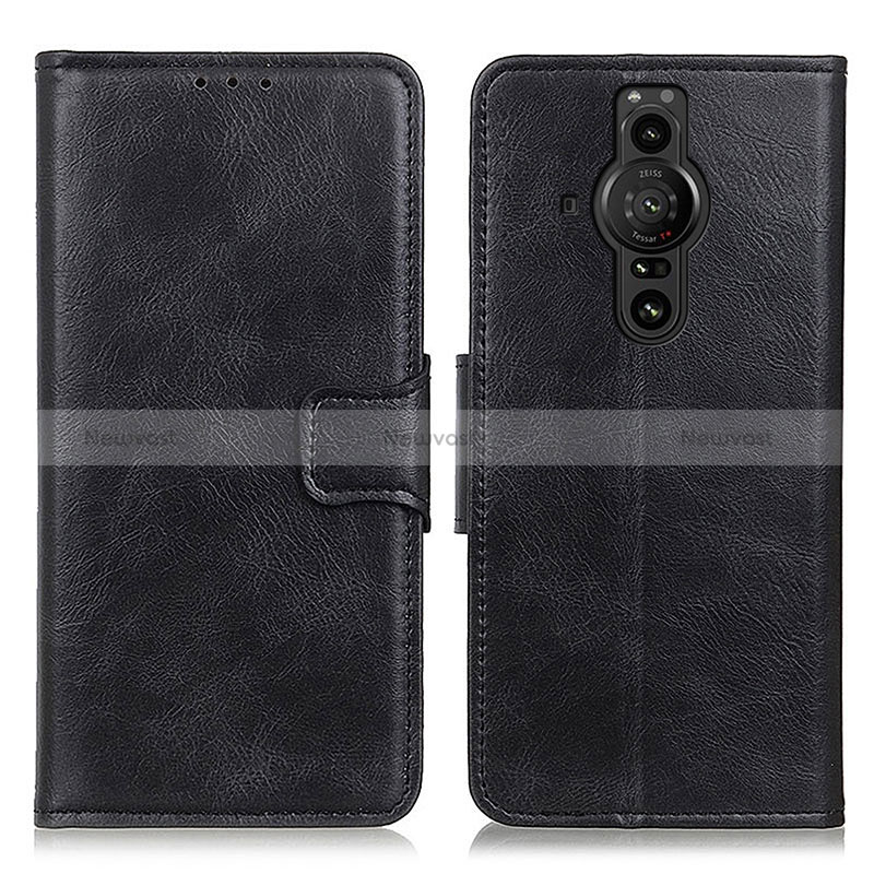 Leather Case Stands Flip Cover Holder M09L for Sony Xperia PRO-I Black