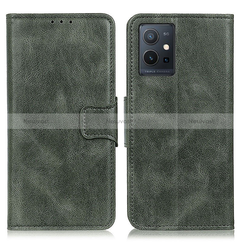 Leather Case Stands Flip Cover Holder M09L for Vivo T1 5G India Green