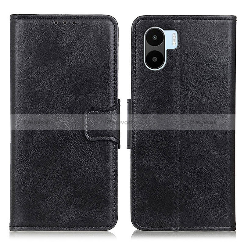 Leather Case Stands Flip Cover Holder M09L for Xiaomi Poco C50 Black