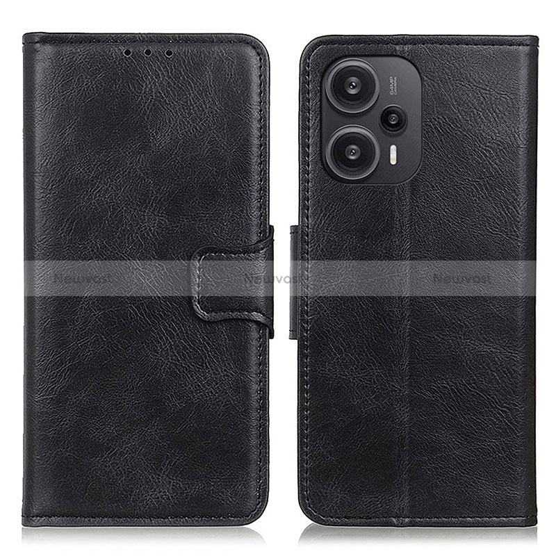 Leather Case Stands Flip Cover Holder M09L for Xiaomi Poco F5 5G Black