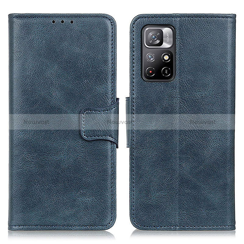 Leather Case Stands Flip Cover Holder M09L for Xiaomi Poco M4 Pro 5G Blue