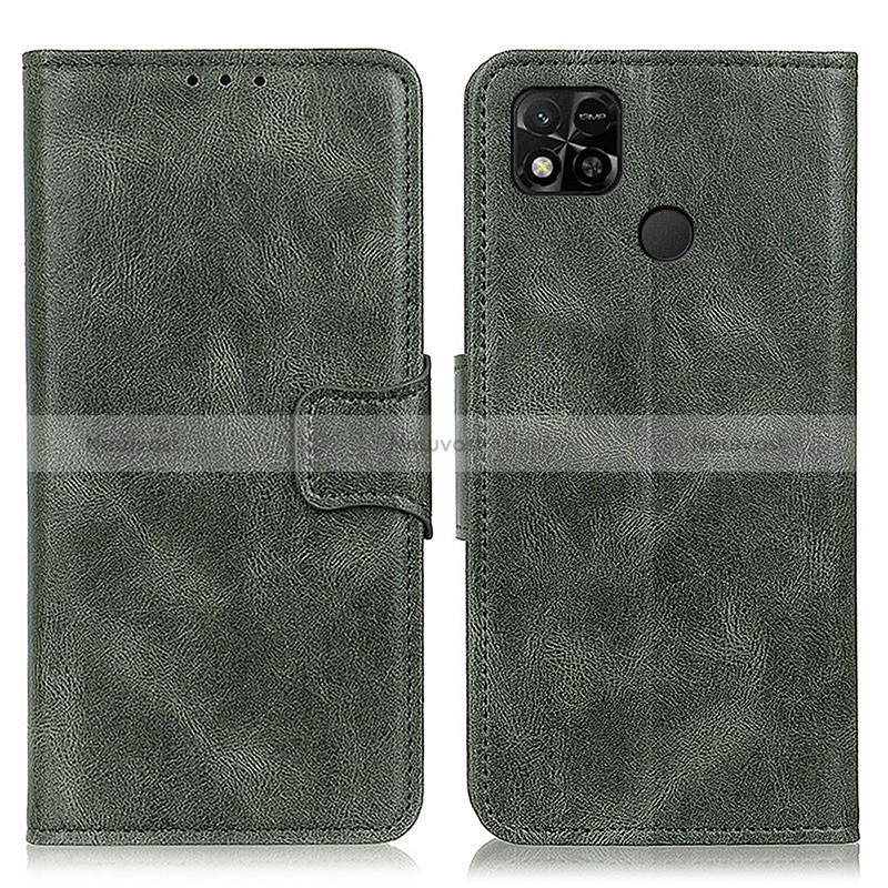 Leather Case Stands Flip Cover Holder M09L for Xiaomi Redmi 9C Green