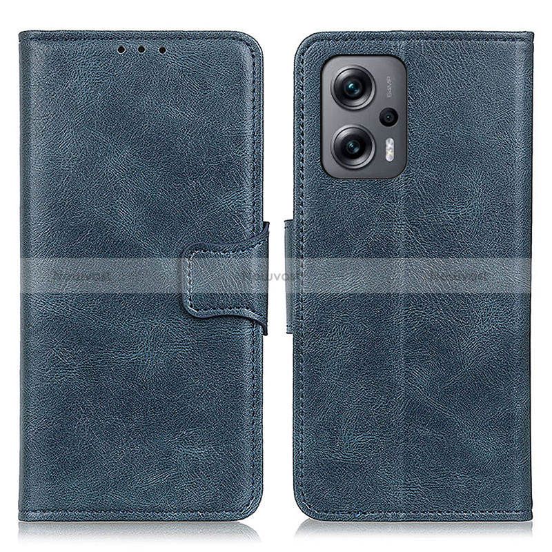 Leather Case Stands Flip Cover Holder M09L for Xiaomi Redmi K50i 5G Blue