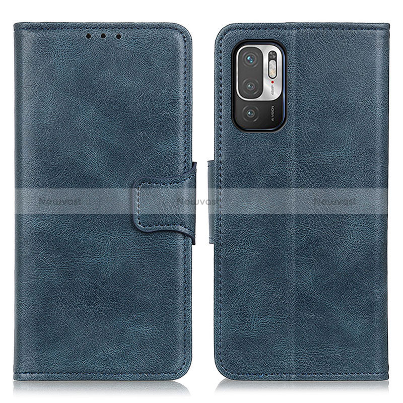 Leather Case Stands Flip Cover Holder M09L for Xiaomi Redmi Note 10 5G Blue