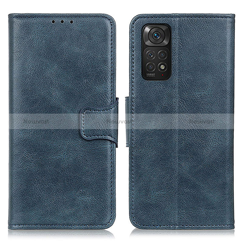 Leather Case Stands Flip Cover Holder M09L for Xiaomi Redmi Note 11S 4G Blue