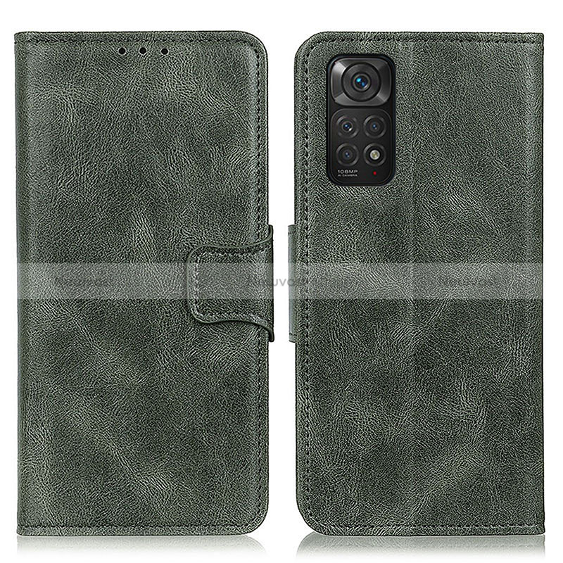 Leather Case Stands Flip Cover Holder M09L for Xiaomi Redmi Note 11S 4G Green