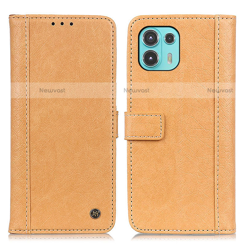 Leather Case Stands Flip Cover Holder M10L for Motorola Moto Edge 20 Lite 5G Brown