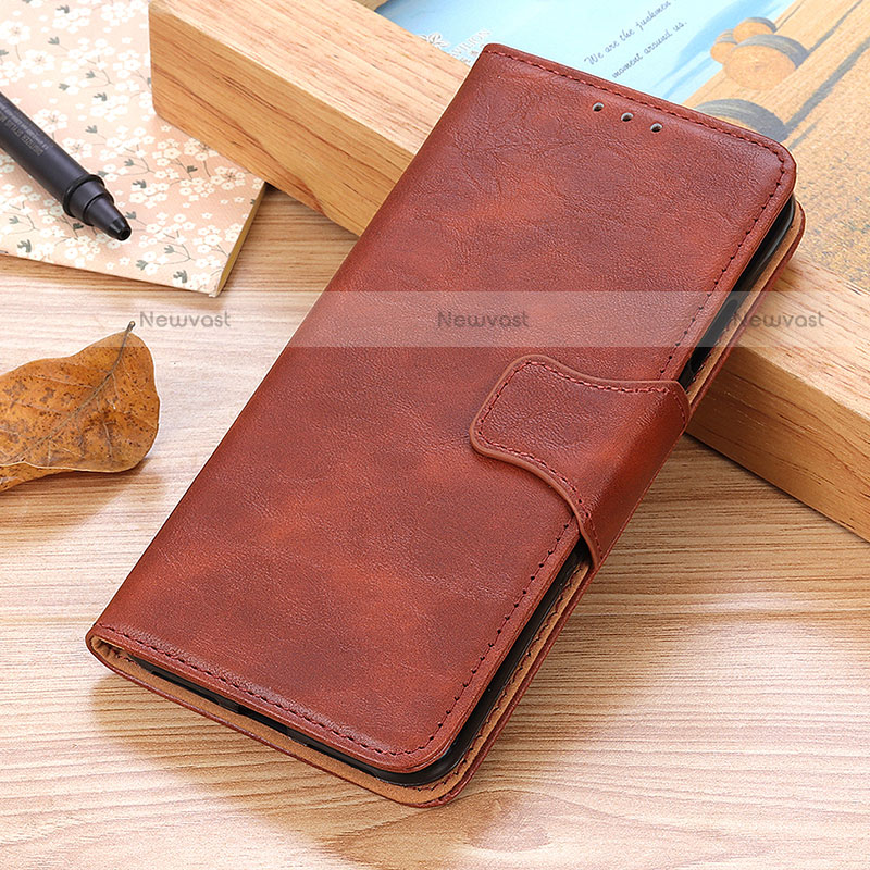 Leather Case Stands Flip Cover Holder M10L for Motorola Moto Edge 30 Pro 5G Brown