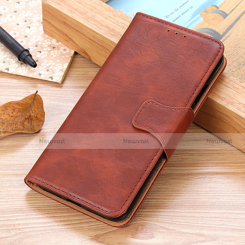 Leather Case Stands Flip Cover Holder M10L for Motorola Moto G Stylus (2022) 5G Brown