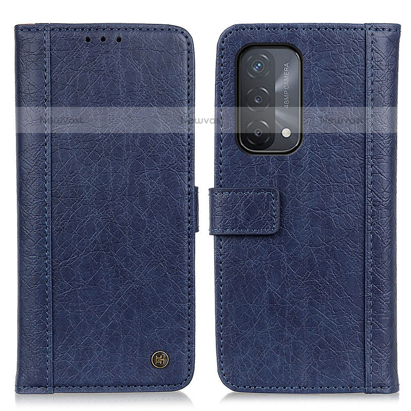 Leather Case Stands Flip Cover Holder M10L for OnePlus Nord N200 5G Blue