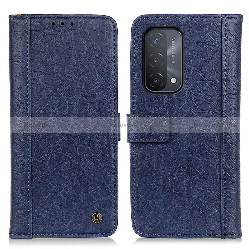 Leather Case Stands Flip Cover Holder M10L for Oppo A54 5G Blue