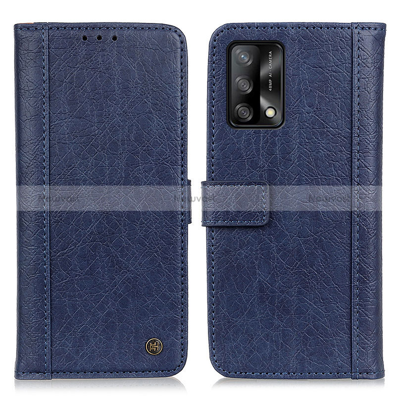 Leather Case Stands Flip Cover Holder M10L for Oppo F19 Blue