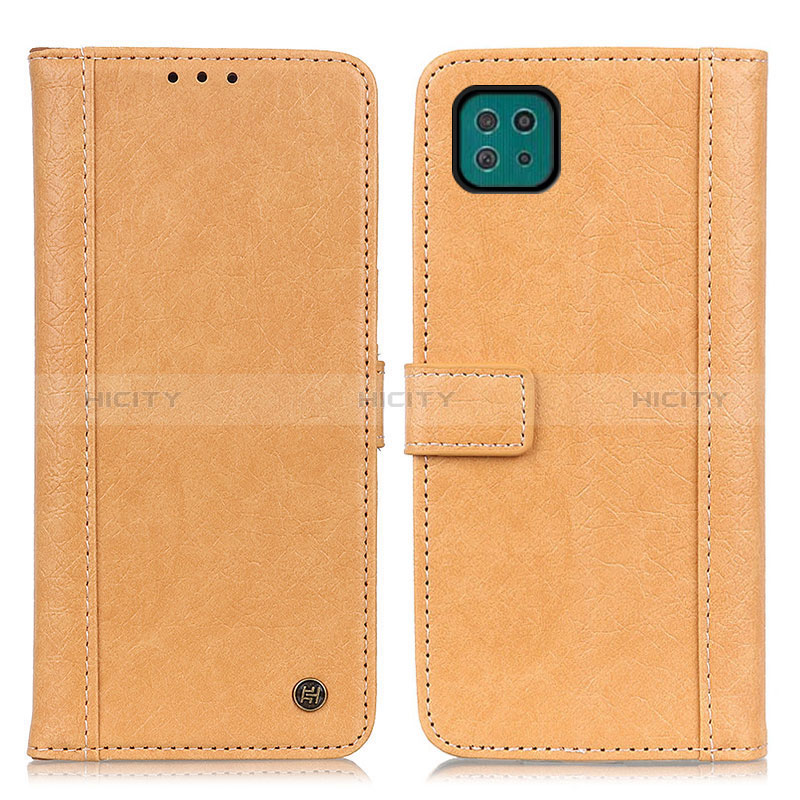 Leather Case Stands Flip Cover Holder M10L for Samsung Galaxy F42 5G Khaki