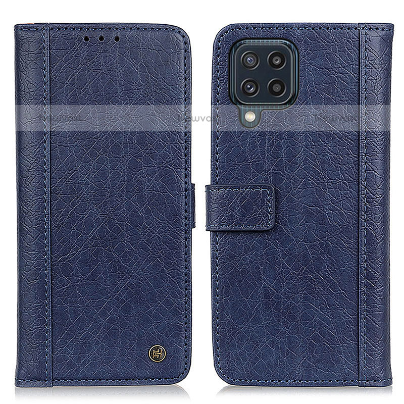 Leather Case Stands Flip Cover Holder M10L for Samsung Galaxy M32 4G Blue