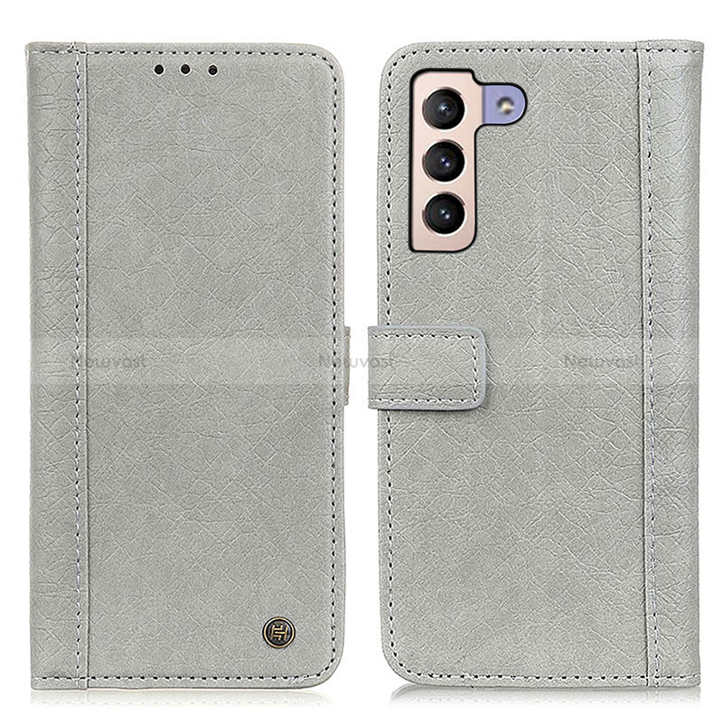 Leather Case Stands Flip Cover Holder M10L for Samsung Galaxy S22 Plus 5G Gray