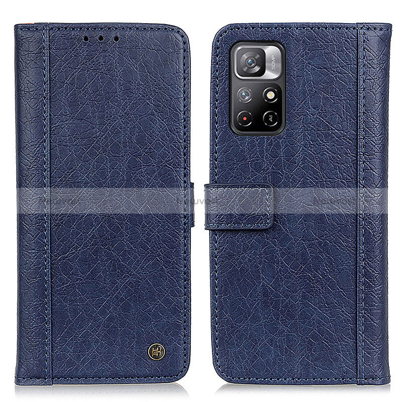 Leather Case Stands Flip Cover Holder M10L for Xiaomi Poco M4 Pro 5G Blue