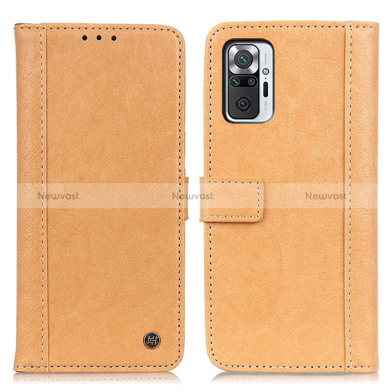 Leather Case Stands Flip Cover Holder M10L for Xiaomi Redmi Note 10 Pro 4G Khaki