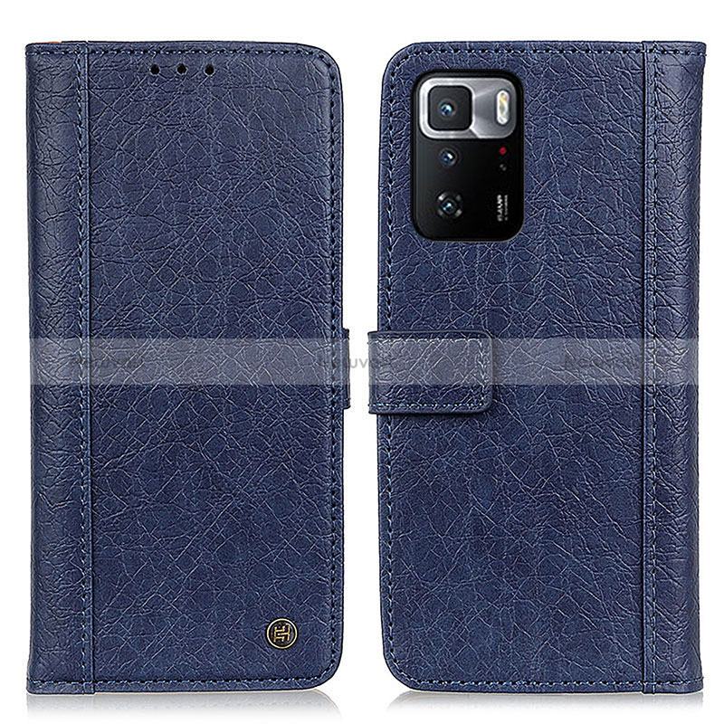 Leather Case Stands Flip Cover Holder M10L for Xiaomi Redmi Note 10 Pro 5G Blue