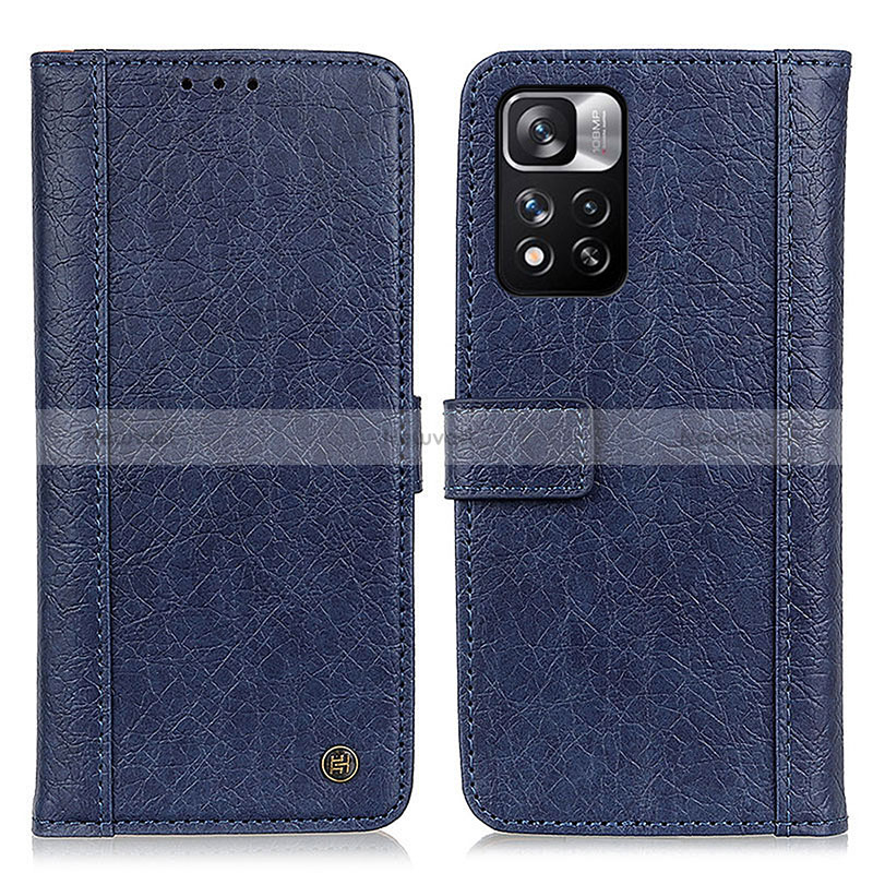 Leather Case Stands Flip Cover Holder M10L for Xiaomi Redmi Note 11 Pro+ Plus 5G Blue