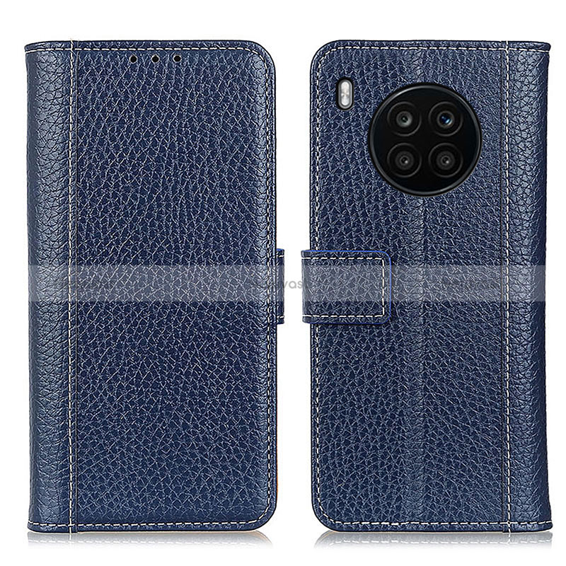 Leather Case Stands Flip Cover Holder M11L for Huawei Honor 50 Lite Blue