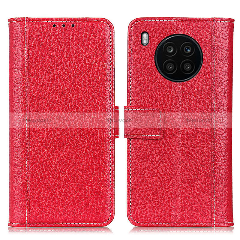 Leather Case Stands Flip Cover Holder M11L for Huawei Nova 8i Red