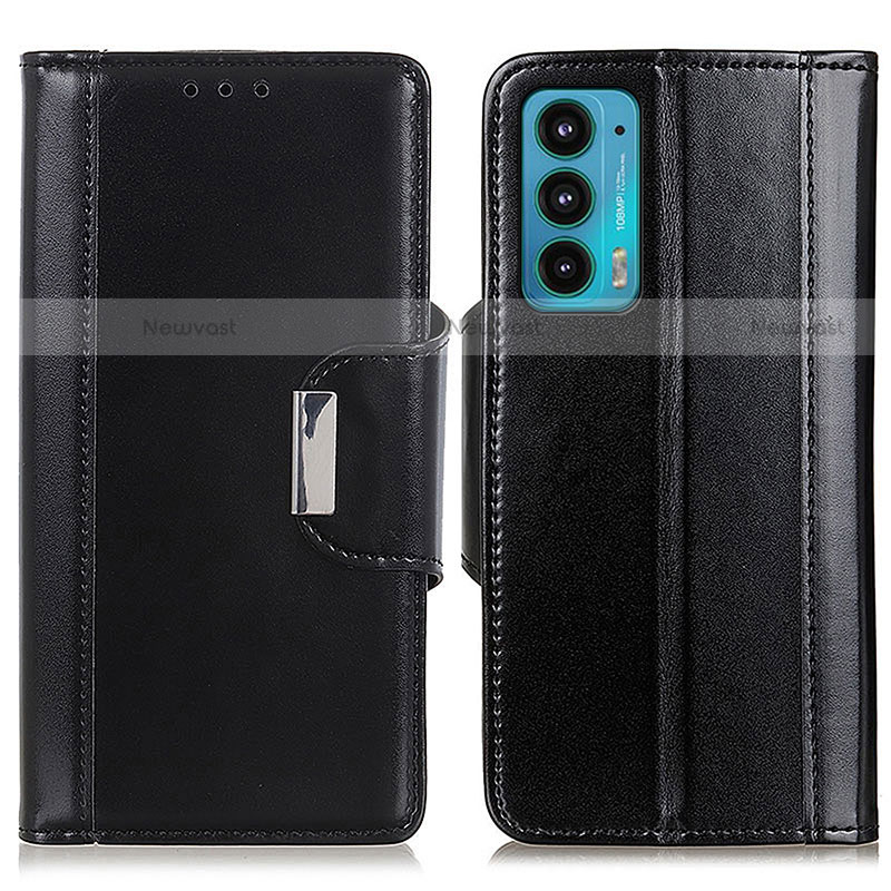 Leather Case Stands Flip Cover Holder M11L for Motorola Moto Edge 20 5G Black