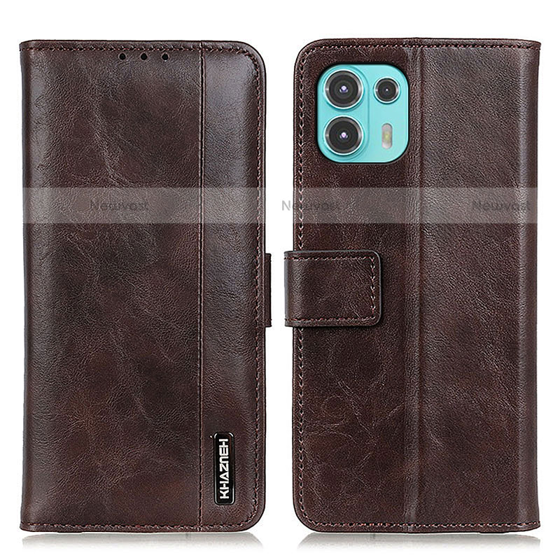 Leather Case Stands Flip Cover Holder M11L for Motorola Moto Edge 20 Lite 5G Brown