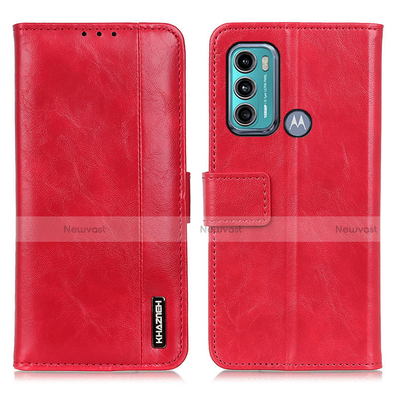 Leather Case Stands Flip Cover Holder M11L for Motorola Moto G60 Red