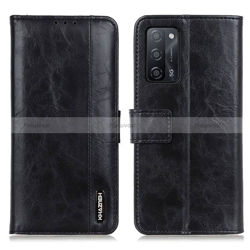 Leather Case Stands Flip Cover Holder M11L for Oppo A53s 5G Black