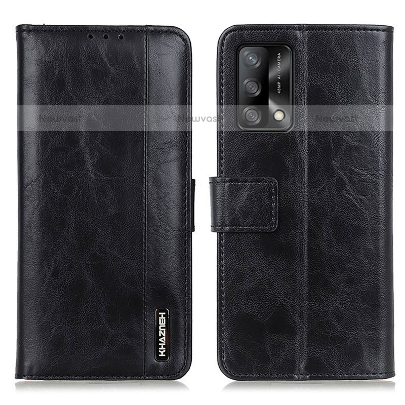 Leather Case Stands Flip Cover Holder M11L for Oppo A74 4G Black