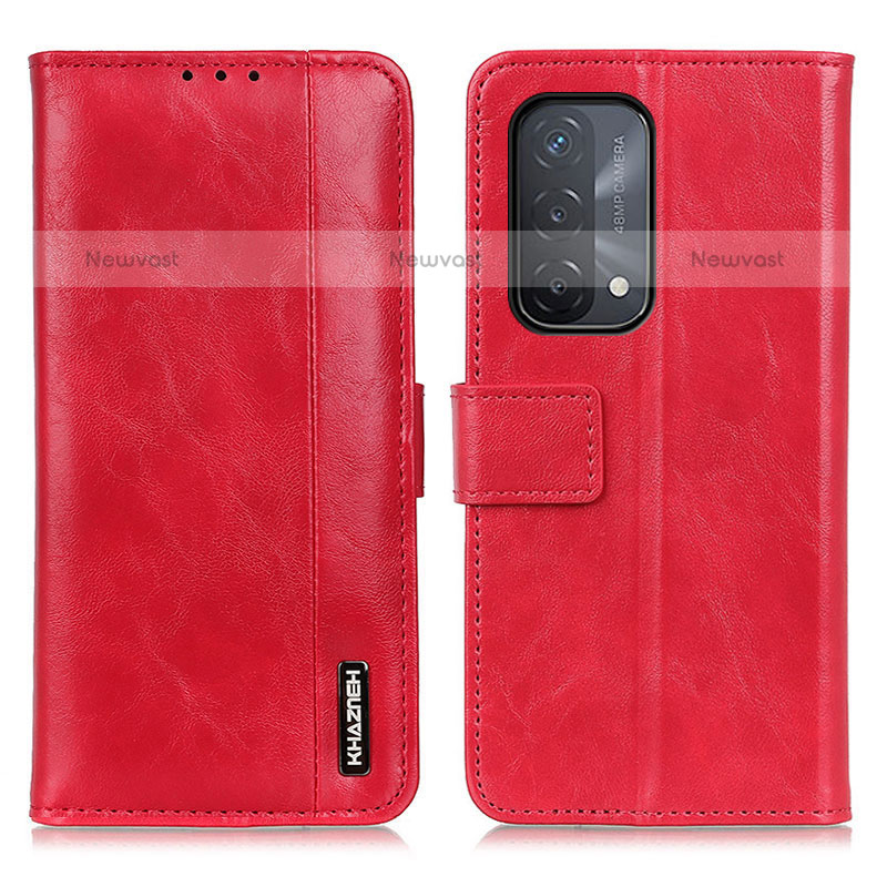 Leather Case Stands Flip Cover Holder M11L for Oppo A93 5G Red