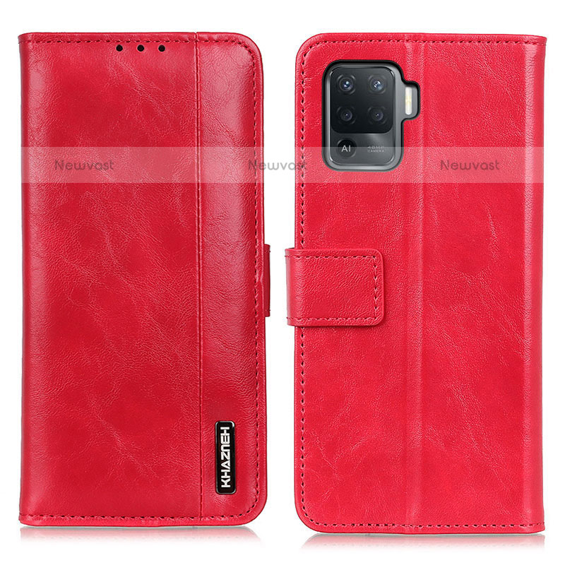 Leather Case Stands Flip Cover Holder M11L for Oppo A94 4G Red