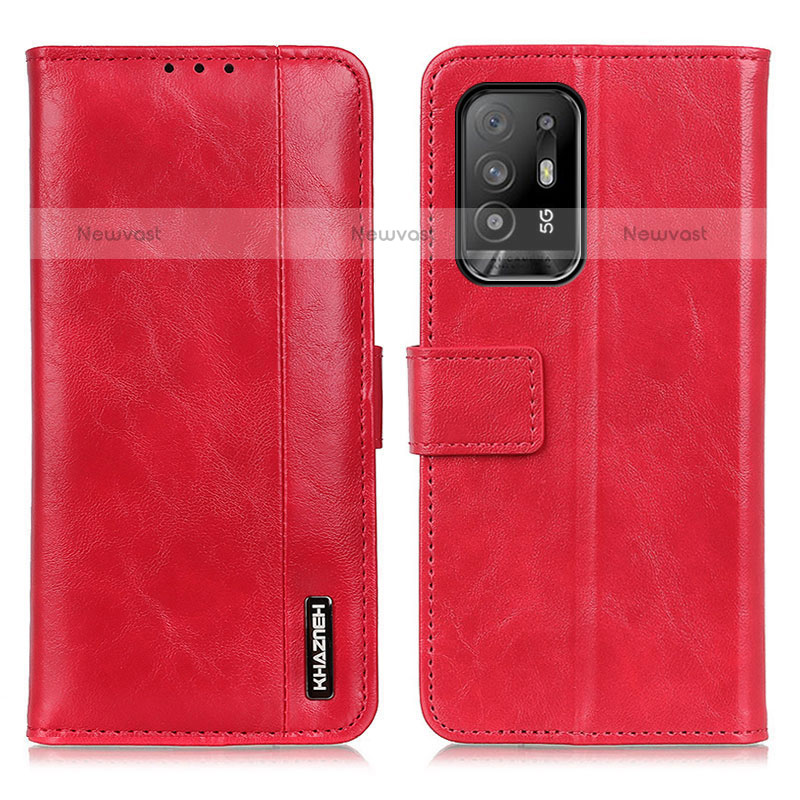 Leather Case Stands Flip Cover Holder M11L for Oppo A94 5G Red