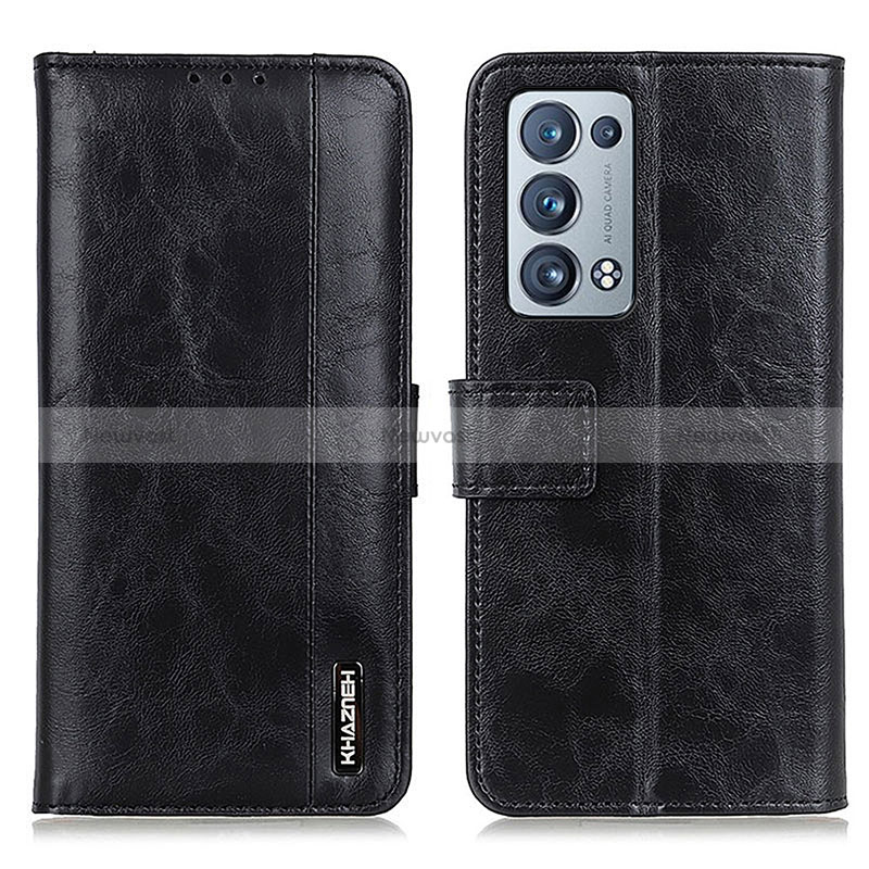 Leather Case Stands Flip Cover Holder M11L for Oppo Reno6 Pro 5G Black