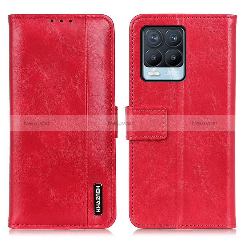 Leather Case Stands Flip Cover Holder M11L for Realme 8 Pro Red