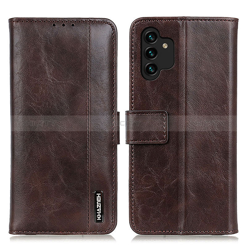 Leather Case Stands Flip Cover Holder M11L for Samsung Galaxy A04s Brown