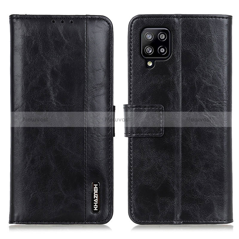 Leather Case Stands Flip Cover Holder M11L for Samsung Galaxy A22 4G Black