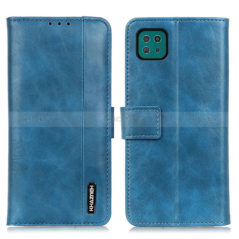 Leather Case Stands Flip Cover Holder M11L for Samsung Galaxy F42 5G Blue