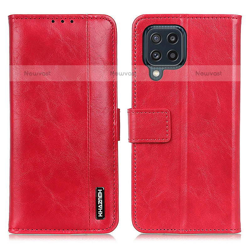 Leather Case Stands Flip Cover Holder M11L for Samsung Galaxy M32 4G Red